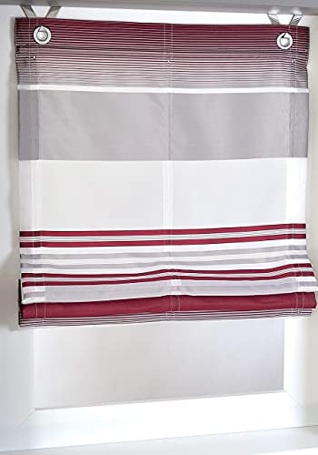 Raffrollo Ösenrollo Modern Jamaica Querstreifen Farbe aubergine Breite ca. 80 x Höhe 130 cm
