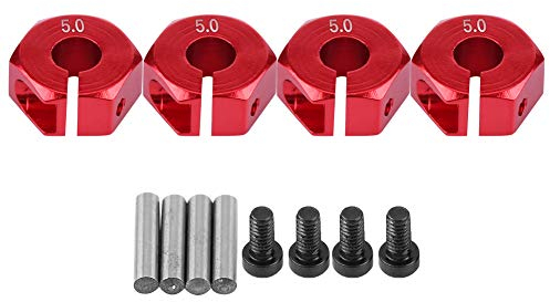 Tbest Radmitnehmer 12 mm, Radnabenadapter für HSP Sakura 1/10 Scale RC Car 1/10 Radmitnehmer Modellbau Spurverbreiterung(5mm-rot)
