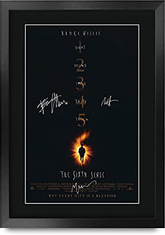 HWC Trading The Sixth Sense The Cast Bruce Willis M Night Shyamalan Geschenke Printed Poster Autogramm Bild für Film-Memorabilia Fans - A3 Eingerahmt