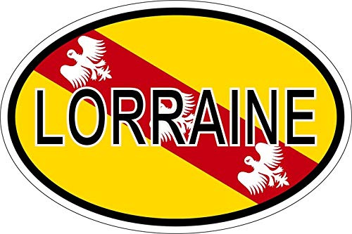 Akachafactory Sticker oval flag vinyl country code lorraine