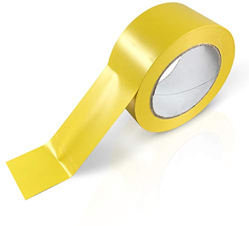 Betriebsausstattung24 Bodenmarkierungsband - 5,0 cm x 33,0 m - Gelb - Warnklebeband - Boden- & Wandtape - Selbstklebend -Leicht zu entfernen