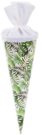 goldbuch 93428 Geschwistertüte 35 cm, Jungen & Mädchen Schultüte, Zuckertüte mit Motiv Monstera, Geschenktüte aus Lackkarton mit Filzverschluss, zur Einschulung und Schulanfang, ca. 35 x 11,5 cm