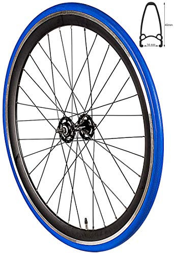 Redondo 28 Zoll Vorderrad Singlespeed Fixie Laufrad Felge Schwarz Blau + Reifen