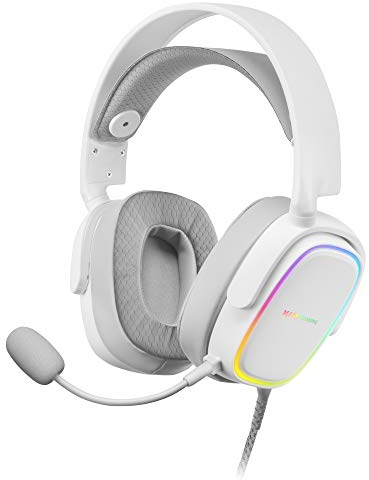 MARSGAMING MHAX Noir, Casque Gaming RGB Multiplat + Mic Amovible, 53 mm HiFi Grande