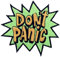 ZEGIN Aufnäher, bestickt, Design: Keine Panik, Don't Panic, 7,5 x 7 cm, 1 Stück, zum Aufbügeln oder Aufnähen