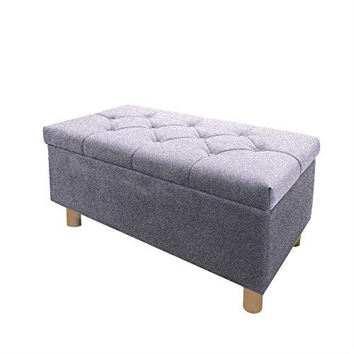 Comfort-Pur Sitzbank Sitzhocker Sitztruhe mit Stauraum Aufbewahrungsbox (Hell Grau Select)
