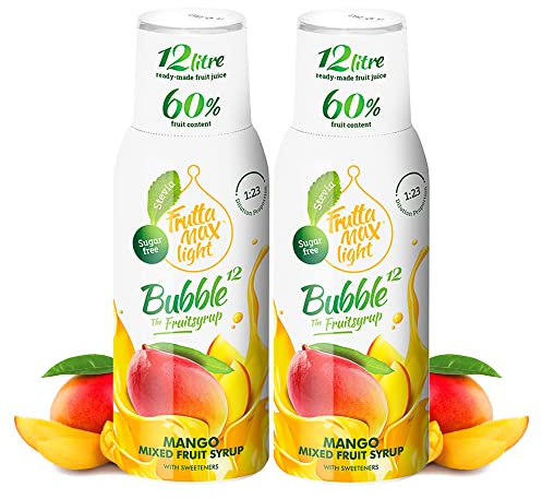 2 x 500ml LIGHT Fitness-Sirup Mango Geschmack von FruttaMax | Zuckerfrei | mit Stevia | 60% Fruchtanteil