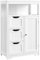 Yaheetech Meuble/Commode de Salle de Bain en Bois, 55,5 x 29,5 x 86,5 cm, avec 3 Tiroirs, 1 Placard, 1 Compartiment Ouvert, Salon, Cuisine, Couloir Blanc
