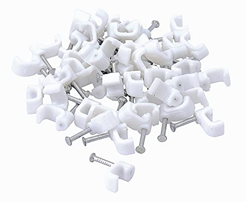 50 Cavaliers pour Cable Plat Blanc