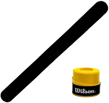 ZRZ Protector Pala de Padel Transparente Rugoso Pack de Protectores + Overgrip Wilson Pro - Cinta Protectora Funda Pala de Padel Multigranulada Silicona Resistente (1 Negro + Over Amarillo)