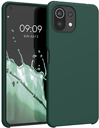 kwmobile Cover per Xiaomi 11 Lite (5G) NE/Mi 11 Lite (5G) Custodia - Back Case per Smartphone in Silicone TPU - Protezione Gommata - verde muschio