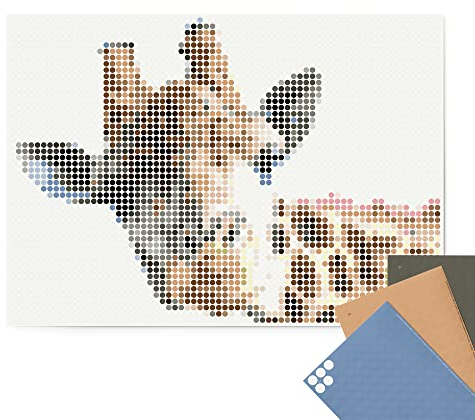 dot on Pixelart giraffe - DIY Poster 50x70 cm - Bastelset Kunst mit Klebepunkten Stickerset Mosaik Aufkleber Basteln Selbermachen DIY Stickerart Giraffe