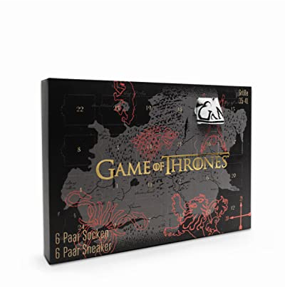 GAME OF THRONES ® | Original Adventskalender | Weihnachtskalender Mit Füßlingen + Langen Socken | Größe 35-41