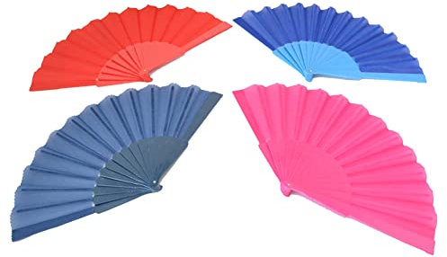 Z&H (FP4) Pack de 4 Ventiladores, Juego de Ventiladores de Plástico, Azul Oscuro, Azul, Rosa, Naranja,