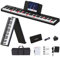 OYAYO 88 Key Folding Digital Piano Keyboard Lighted Keys Full Size Semi-Weighted Portable Keyboard Support MIDI, Foldable Keyboard Piano with piano stickers, Piano Bag, for Kids Adult Birthday Gift