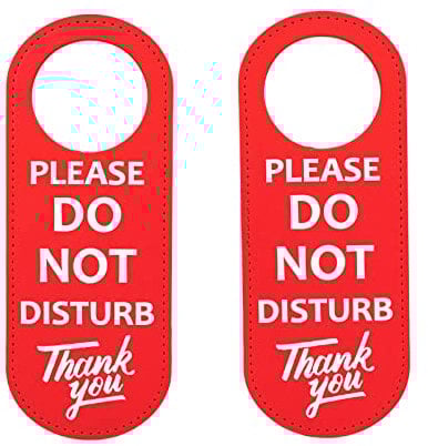 Gad2go 2 Pack Do Not Disturb Door Hanger Sign PU Leather Door Knob Hanging Sign Double Sided Door Hanger Sign for Office Home Hotel