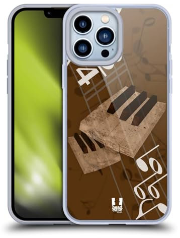 Head Case Designs Tastiera Musika Custodia in Gel [Protezione di Grado Militare] Compatibile con Apple iPhone 13 PRO Max E Compatibile con MagSafe
