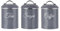 Innoteck Tea Coffee Sugar Canister Set - Set of 3 Kitchen Canister Sets with 1.3L Capacity, Food-Grade Metal Kitchen Food Storage with Airtight Lids, Tea Coffee & Sugar Tins for Organising, Dark Grey
