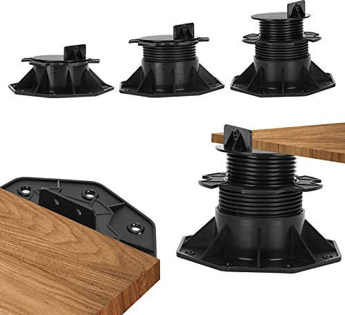 Vigevee Stelzlager Höhenverstellbar Terrassenlager, 30-60mm Hohe Traglast Stellfüße für Unterkonstruktion Terrassendielen Holz WPC,Fliesen Messestand Steinplatten, 40 Stück