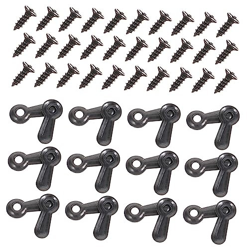 DOITOOL 200pcs Black Picture Frame Turn Button, Nail Accessories Turn of The Screw Picture Screw Picture Frame Hanging Hangers, Picture Frame Fasteners, Photo Frame Accessories