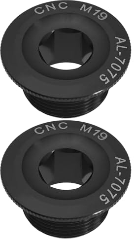 eMagTech 2 Stück Kurbelarm-Befestigungsschraube, schwarz, M19 für Mountainbike, Rennrad, Fix, Kurbelgarnitur, Aluminiumlegierung, Material, hohe Festigkeit, passend für 19 mm Kurbelschraube