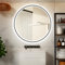 furduzz Runder LED-Badezimmerspiegel mit schwarzem Rahmen, 600 mm Kosmetikspiegel mit Beleuchtung, beleuchteter Wandspiegel mit Antibeschlag, Memory-Funktion, 3 Farben, dimmbar, bruchsicher