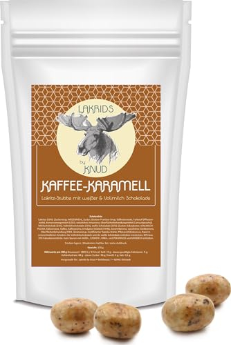 Lakrids Knud | Lakritz Kugeln extra groß mit weißer Schokolade und Vollmilchschokolade umhüllt - mit Cappuccino Kaffee und Karamellgeschmack