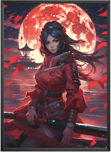 MJ-Graphics - Poster Bloodmond Geisha - Anime Gaming Poster Ninja | Wandbild Din A4 im Skinart Design mit 300g dickem Posterpapier - FineArt Kunstdruck ohne Bilderrahmen