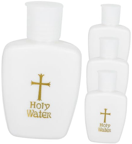 Ciieeo Mini-flaschen-set Exorzismus-wasserflasche Flaschen für Religiöse Rituale Katholisches Kreuz-design