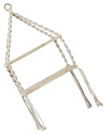 MAGICLULU Lagerregale Aus Holz Hängeregal Aus Holz Hängender Halter 2-stöckiges Lagerregal Hängende Lagerregale Wandmontiertes Lagerregal Hölzern An Der Wand Montiert Wandbehang
