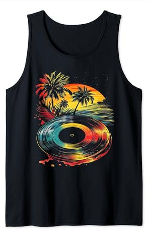 Vinyl Record Palm Trees Tank Top