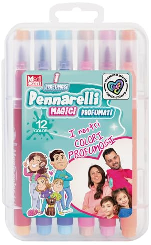 Mamma Giulia Figlia Chiara Pennarelli Magici Profumati - 12 Colori con Differenti Profumi