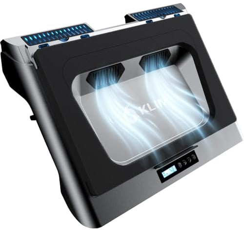 KLIM Everest Base de refrigeración para portátiles | 2 Ventiladores Turbo de 4300 RPM para un Rendimiento máximo | Evita el sobrecalentamiento y Protege tu portátil Gaming | De 14 a 17 | Nuevo 2024