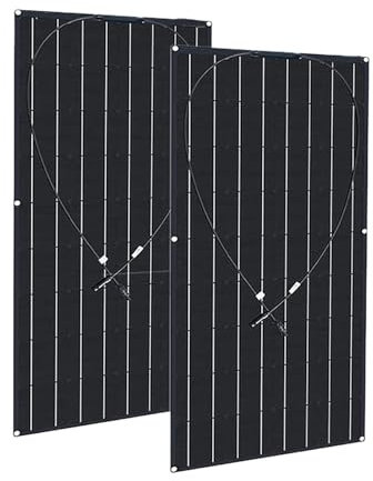 nmbhus Kit De Panneaux Solaires 3000W/1500W, Panneau Solaire Photovoltaïque Flexible 18V, Chargeur De Batterie Portable, Cellules Solaires D'extérieur for Maison/Camping(2PC-3000W)