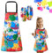 DONGSZQ Malschürze Kinder, Wasserdicht Kinder Malkittel, Bastelschürze für Kinder mit Ärmeln und Big Taschen, für 6-10 Jahre Mädchen/Junge, für Malen & Basteln Backen Kochen (color)