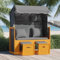 Willood Strandkorb mit Kissen Poly Rattan Massivholz Schwarz Anthrazit