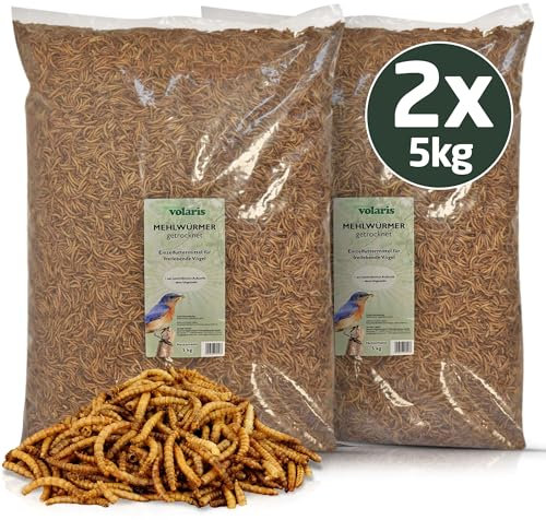 Eggersmann volaris 10 kg Mehlwürmer getrocknet | Proteinreich & Natürlich | Ideal für alle Heimtiere | Ganzjahresfutter