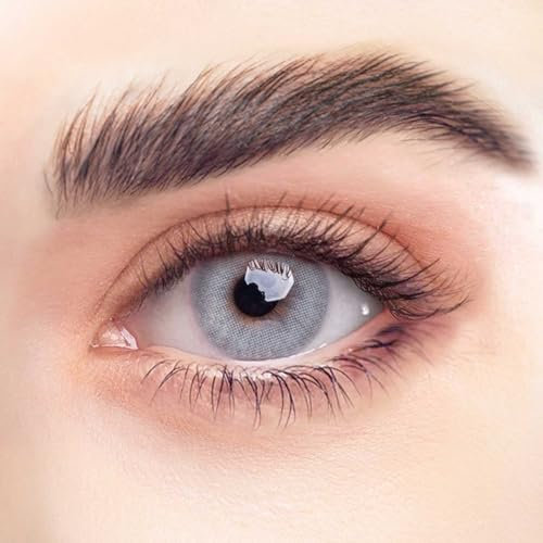 REHLEIN farbige Kontaktlinsen - STAHLBLAU - 2 Stk. inkl. gratis Behälter - blaue Kontaktlinsen - farbige Monatslinsen - natürliches Design - hohe Deckkraft (STAHLBLAU, 1 Paar (2 Stück), -6.00)