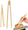 IKOPFLN 2 Stück Bambus Zange Toast Küchenzange 18cm 30 cm Kleine Bambus Zange Grillzange Holz für Küche, gegrilltes Fleisch, Gebäck, Brot