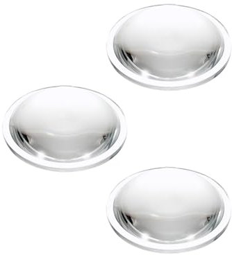 PATIKIL Durchmesser 66mm Flachkonvexe Linse, 3 Stück Höhe 18,5mm Acryl-LED-Optik-Konvexkondensorlinse mit Rand für Taschenlampe Auto Fahrrad-Scheinwerfer, Transparent
