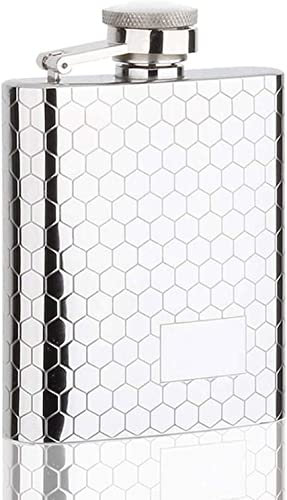 Portable Wine Pot, 4oz Hip Flask with Engraved Honeycomb Design, Whiskey Wine Flagon Mug Wearproof Wine Pot Drinking Cup for Travel Picnic Party Bar