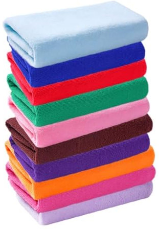 FRCOLOR 10er Pack Mikrofaser Waschlappen 25x25cm Schnelltrocknende Reinigungstücher Für Gesicht Und Körperpflege Ideal Als Waschhandschuh Geeignet