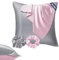 Seiwohl Satin Kissenbezug 80x80 2er Set, Weich wie Seidenkissenbezug Silk Pillowcase, Vegane Seide Kopfkissenbezug Kissenhülle Seidenkopfkissen für Haar und Haut mit Haargummis, Grau Rosa
