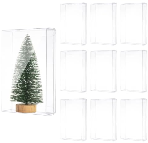 QUARKZMAN 10 Stück Transparente Geschenkbox, 131x47x206mm Kunststoff Geschenkverpackung für Süßigkeiten, Kekse,Schmuck Speicher, Hochzeit, Valentinstag, Party, Verpackung
