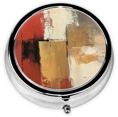 CSIVKEJ 3D Print Round Pill Box 3 Compartment Pocket Purse Portable Mini Travel Medicine Tablet Vitamin Holder Organizer