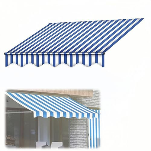 Markisenersatzstoff Sonnenschutz Klemmmarkise Höhenverstellbar Markise Stoff, Langlebiger Markisenstoff, Oxford-Stoff für den Außenbereich, Gartenmarkise, Ersatzstoff, Sonnenschutz, Unterstand(E,3m)