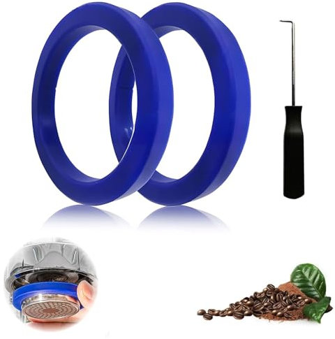 Raheem 2 Stück Dichtung O-Ring mit Montagewerkzeug für E61 Espressomaschinen E91 E92 E97 E98, Bianchi, Ascaso, Azkoyen, Brasilia, Gaggia Baby, Classic, NewBaby Brühkopfdichtung Kaffeemaschine (Blau)