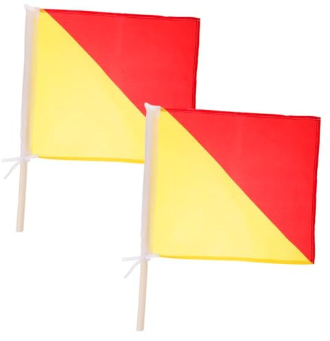 Toyvian 2 Pezzi bandiera di segnalazione bandiera del sondaggio bandiera gialla rossa per timore bandiere pallavolo flag di prestazione apparecchiature di segnale poliestere