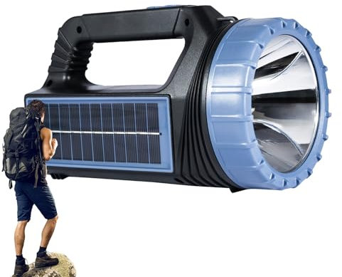 Linterna Led Recargable Con Placa Solar, Linterna LED De Alta Potencia Solar, Lámpara De Trabajo Impermeable, Para Senderismo, Camping