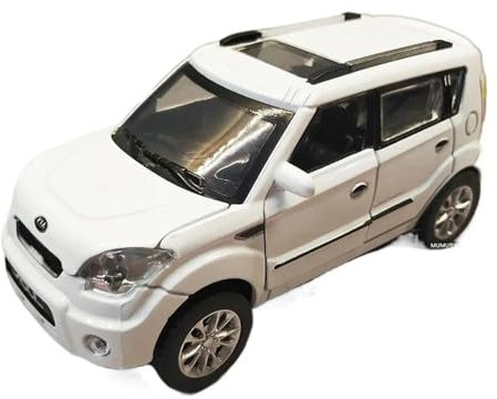 1 32 Für KIA Soul Legierung Auto Modell Diecast Metall Spielzeug Fahrzeuge Auto Modell Simulation Sound Und Licht Spielzeug Geschenk Druckgussmodelle Motorfahrzeuge(White)